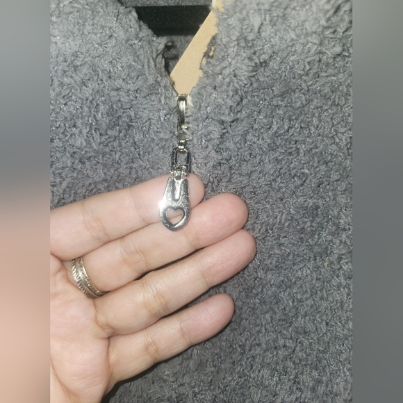 NWT POL "RARE Teddy Bear Ears🐻 Double Zip-up Hooded Sweater w/Pockets" 🩶 Small - Picture 5 of 11